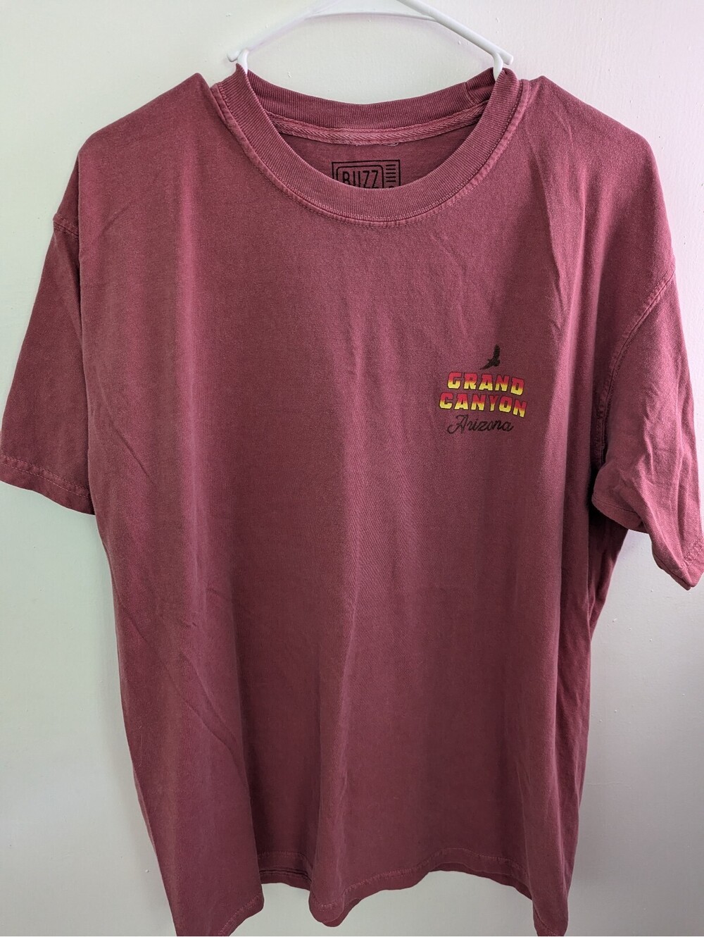 Buzz Grand Canyon Arizona Back Graphic T-Shirt Burgundy Large